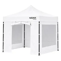 Gazebo 3x3 Metros Noak Estructura Acero Tela Oxford 600d Techo Y Paredes A Prueba De Agua Protección Contra El Sol Color Blanco