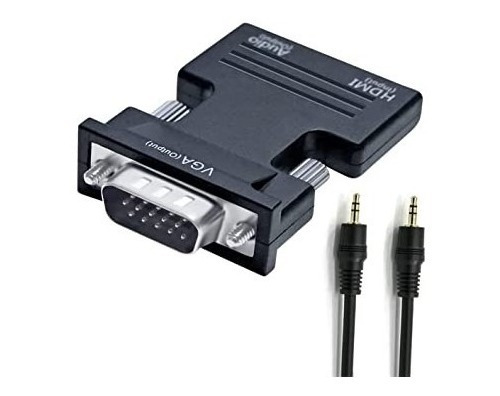 Adaptador Hdmi A Vga Con Puerto De Audio De 3,5 Mm