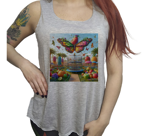 Musculosa Dama Gran Parque De Frutas Variadas