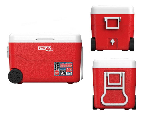 Caixa Termica Kokay Com Som Bluetooth Embutido 55l Vermelho