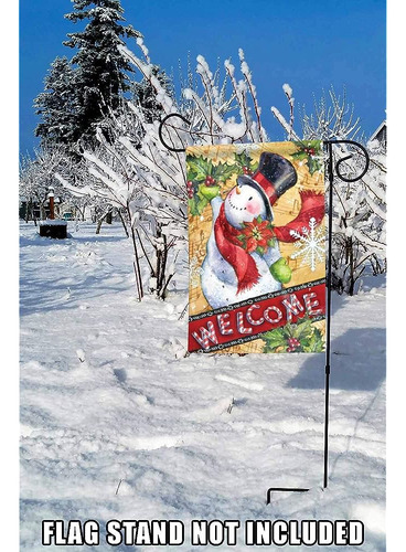 Toland Home Garden 111233 Candy Cane Snowman Winter Flag 12x