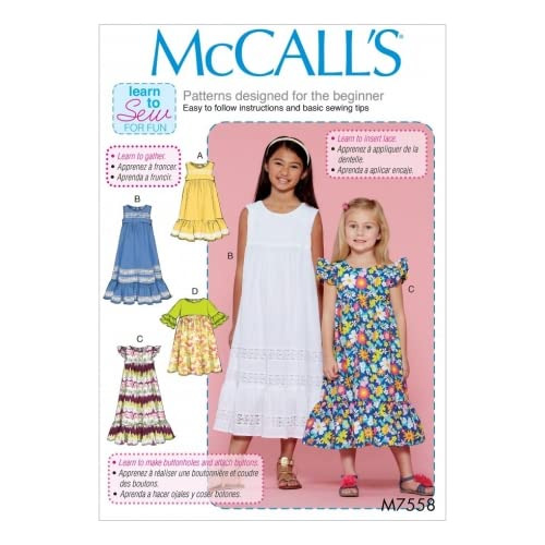 Mccalls Niña Patron Costura Para Facil Aprender Coser 7558