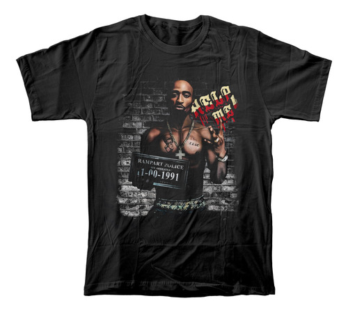 Camiseta Algodón Peinado Estampado Rapero 2pac Tupac Shakur