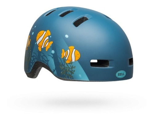 Casco Bell Niños Lil Ripper Mat Gry/blu Fish Mtb