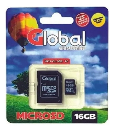 Microsd 16 Gb + Adaptador Global Electronics Clase 10