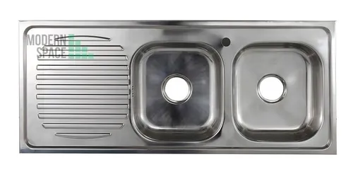 Lavaplatos Doble Sobreponer Acero Inox 120x50cm, Secador D/i