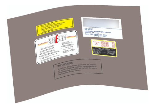 Etiquetas Cofre Motor Fiat Palio 3ª Geração 2010