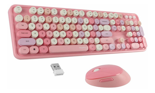 Auw4me Juego Teclado Mouse Inalambrico 2 4g Punk Keycap