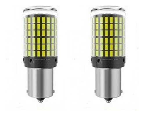 2 Focos Led Blanco 1 Punto 1156 Ba15s P21w Faro Trasero Auto