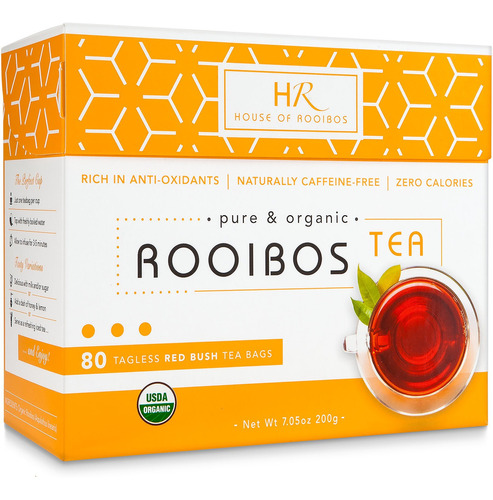 Rooibos Tea Te De Hierbas Organico - 80 Bolsas De Te Rojo Sa