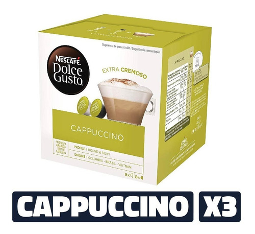 Cápsulas Dolce Gusto Café Cappuccino Nescafé 16 U (pack X3)