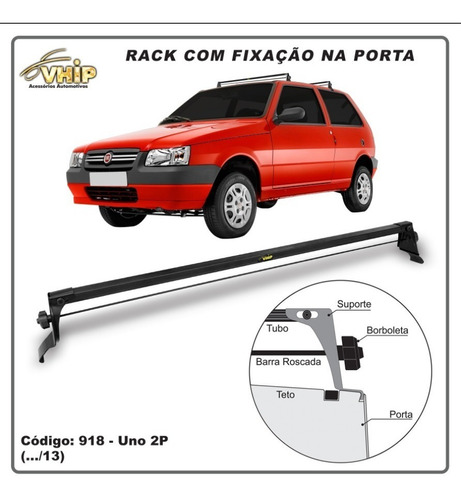 Rack Teto Fiat Uno 2 Portas 1984 A 2013 Vhip X