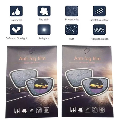 2 Películas Para Espejo Retrovisor Anti Empaño Contra Agua