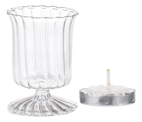 Vela 3d 9915 Con Forma De Taza De Cena, Cristal Transparente