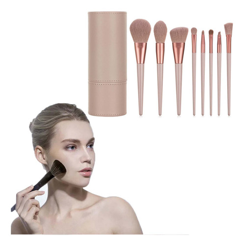 Set De Brochas Cosméticas, 10 Unidades, Color Champán, Set D
