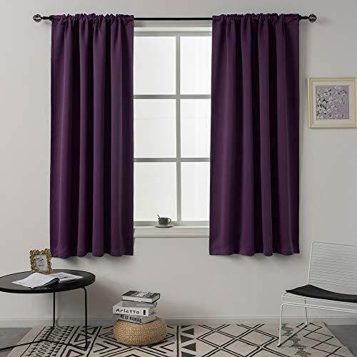 Dualife - Cortinas Opacas Morado Ciruela Para Dormitorio De 