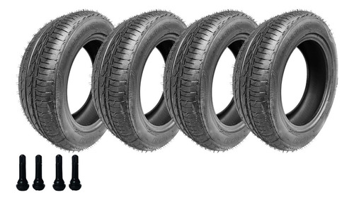 Kit 4 Pneu 185/60/15 Remold Com Borracha Vipal +4 Bicos