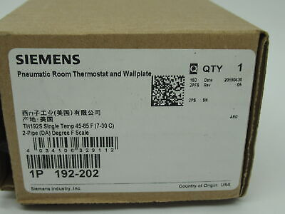 Siemens 192-202 Thermostat 2 Pipe 48-85 Degree F 7-30 De Oaf