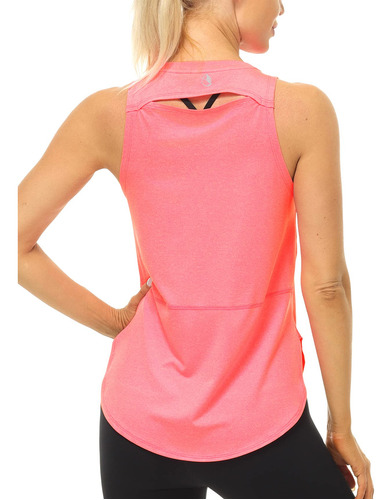 Icyzone Camiseta Manga Cuello Alto Para Mujer Espalda Yoga