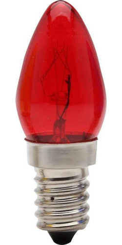Lâmpada Chupetinha 240v X 10w E12 Vermelho Kit C/10