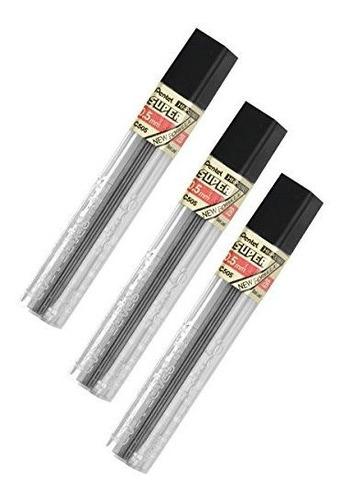 Pentel Plomo Recargas De 0,5 Mm 2b, Negro, De 12 Cables Por 