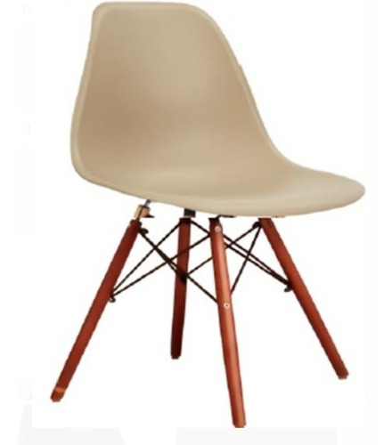 Imagen 3 de 9 de Silla Eames Eiffel Colores Estilo Retro Madera Mesa Comedor