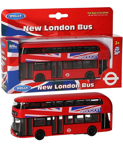 New London Bus Welly Die Cast Metal Pull Back