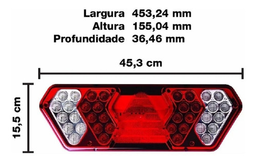 Imagem 5 de 5 de Par Lanterna Traseira Carreta Guerra Led 24v Com Chicotes