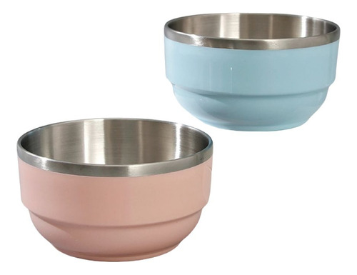 Bowl Acero Inoxidable Color Celeste