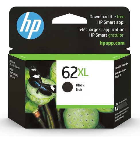 Hp 62xl Black High-yield Ink Funciona Con Hp Envy 5540, 22