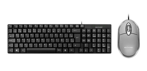 Kit Teclado E Mouse Cinza Com Fio Multilaser Tc193 Mo180