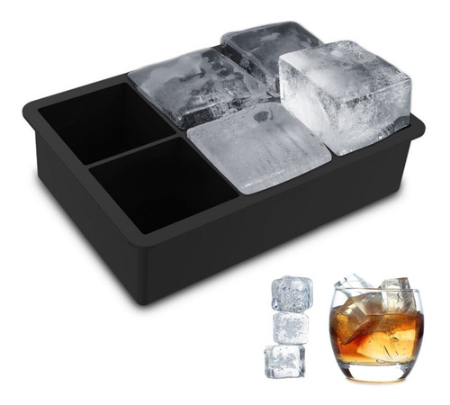 Forma De Silicone Gelo Cubo Grande 6 Cubos Drink Whisky Top