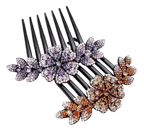 6 Peines Laterales Para El Pelo: Peines De Flores Con Diaman