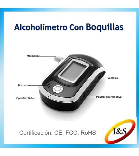 Alcolimetro Digital Boquillas Certificado Medidor Alcohol