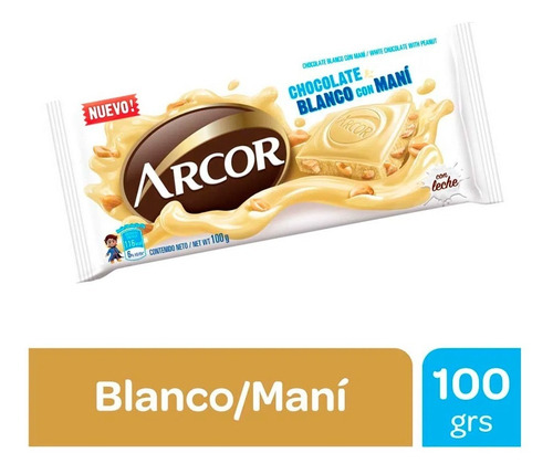 Chocolate Blanco Con Mani Arcor X 100 Gr