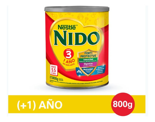 Leche En Polvo Nido 3 Lata 800g X 6 Unidad