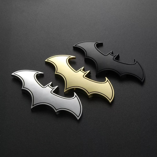 3 Stickers Calcomanías 3d De Metal Logo De Batman Auto Coche