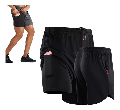 Pantalones Cortos Bermuda Thermal Dryfit 2 En 1 Para Entrena