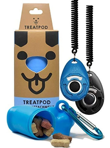 Treatpod Leash Treat Holder Y Clickers De Entrenamiento (azu