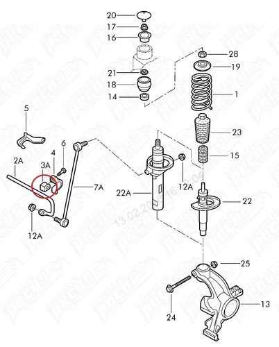 Audi A1 1.4 Sport Edtion 2016-2017 Bucha Estabilizadora