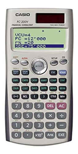 Calculadora Financiera Casio Fc-200v Con Pantalla De 4 Line