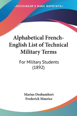 Libro Alphabetical French-english List Of Technical Milit...