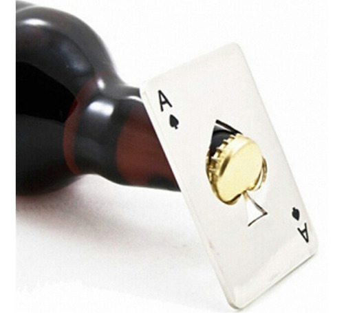 Imagen 3 de 10 de Set 8 Destapador De Botellas Forma Carta Pocker As-2colores