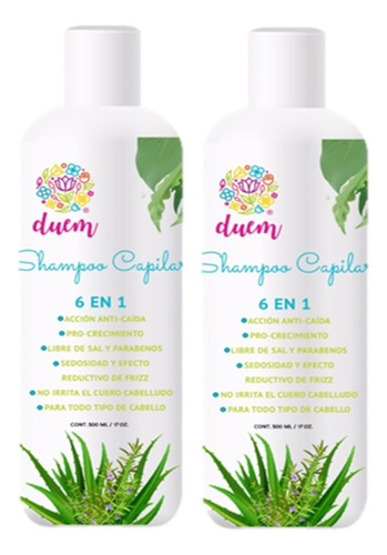  2 Shampoo Anti-caida Acelerador De Crecimiento, 100% Natural