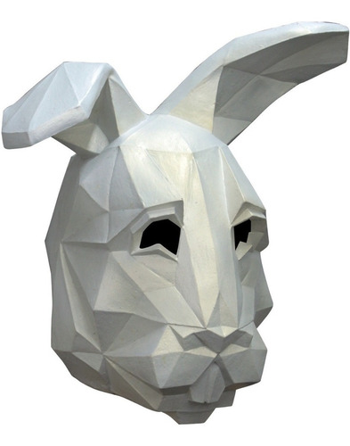 Máscara Conejo Con Polígonos En 3d Disfraz Bunny Divertido