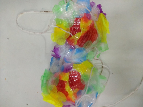 Imagen 2 de 4 de Corpiño Brasier Bikini Hawaiana Flores Disfraz Cotillon