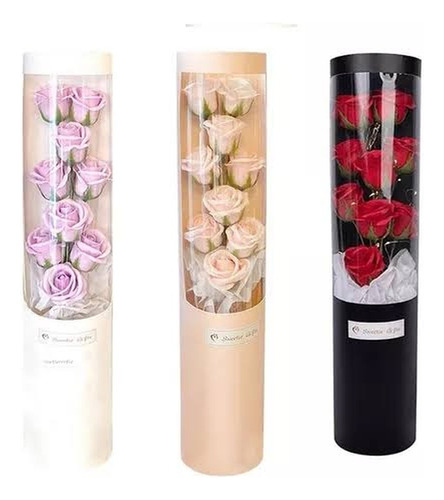 Ramo De 9 Rosas De Petalos De Jabon Y Luces - Regalo