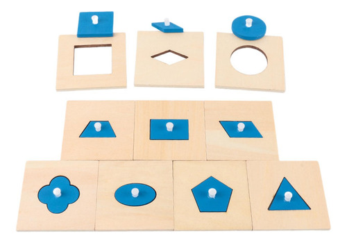 Rompecabezas De Geometría De Madera Montessori Juguete