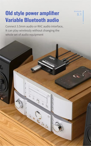Receptor De Audio Bluetooth 5.1 Digital A Convertidor Aux De