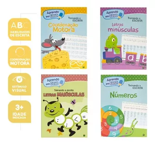 Kit 4 Livros De Caligrafia Infantil Treinar Os Traços Pontilhados Junção Das Palavras Praticar A Escrita Habilidades Mot